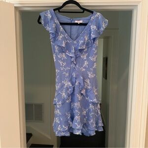 Parker Blue Floral Ruffle Dress